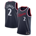 Johmsee L.Clippers #2 Kawhi Leonard Navy 2024-2025 Swingman Stitched Jerseys - Icon Edition