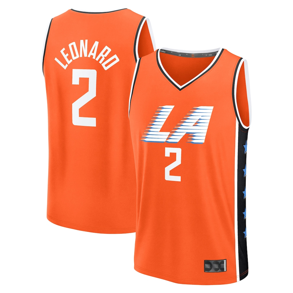 Johmsee L.Clippers #2 Kawhi Leonard Orange 2025-2026 City Edition Fast Break Stitched Jerseys
