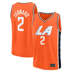 Johmsee L.Clippers #2 Kawhi Leonard Orange 2025-2026 City Edition Fast Break Stitched Jerseys