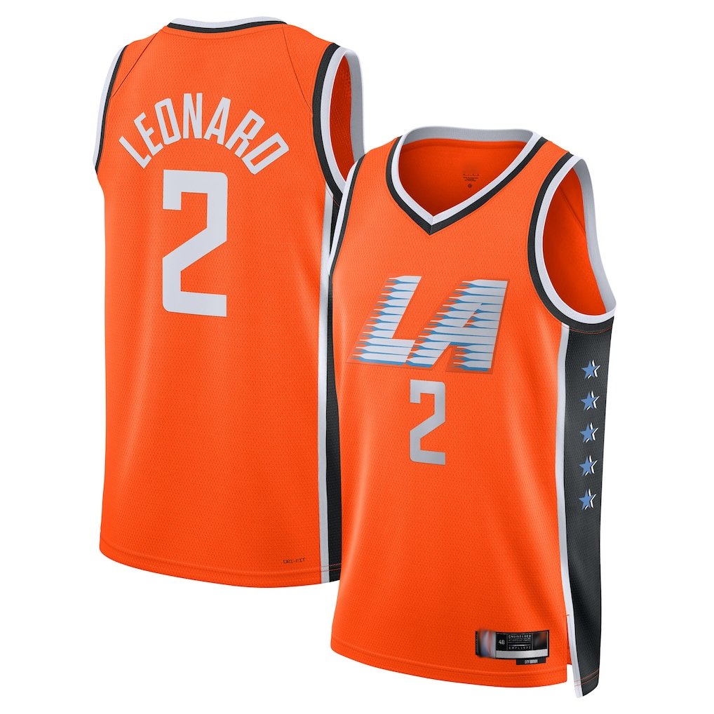 Johmsee L.Clippers #2 Kawhi Leonard Orange 2025-2026 Swingman Stitched Jerseys - City Edition