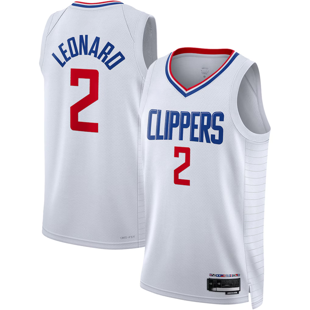 Johmsee L.Clippers #2 Kawhi Leonard White Swingman Stitched Jerseys - Association Edition