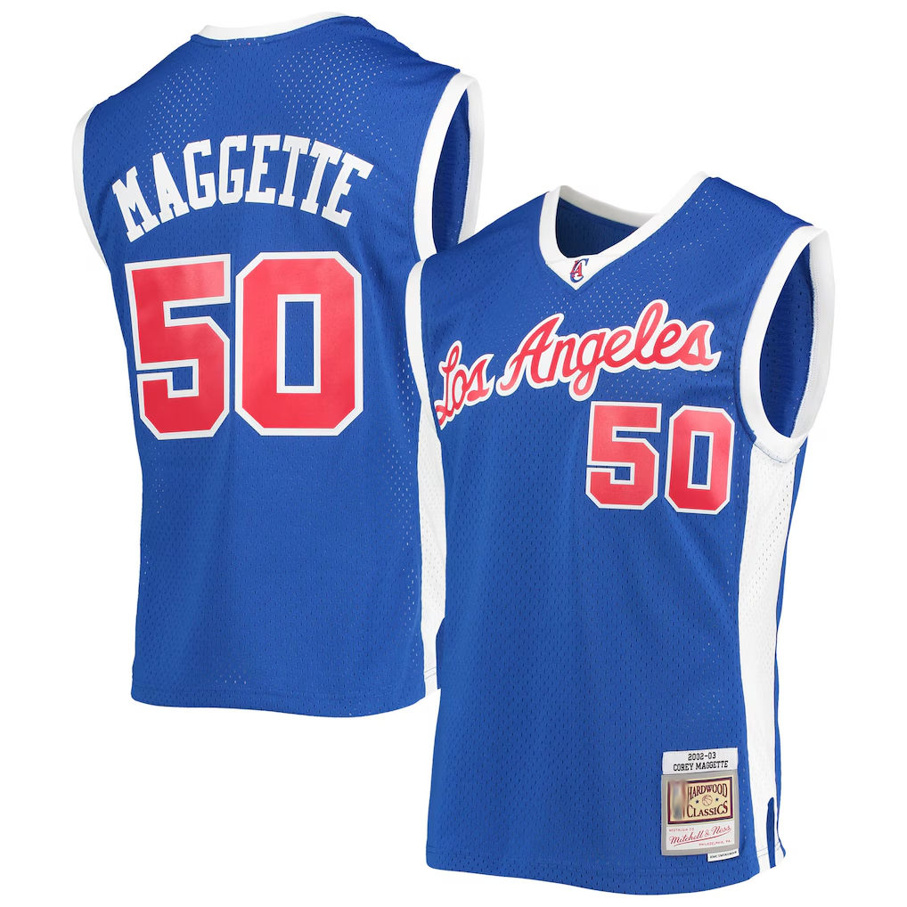 Johmsee L.Clippers #50 Corey Maggette Mitchell & Ness Royal 2002-2003 Hardwood Classics Swingman Stitched Jerseys