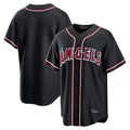 Johmsee LA.Angels Black Fashion Out Home Game Blank Player Stitched Jerseys