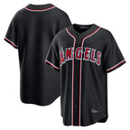 Johmsee LA.Angels Black Fashion Out Home Game Blank Player Stitched Jerseys