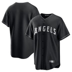 Johmsee LA.Angels Black Lights Out Fashion T-shirt Blank Player Stitched Jerseys