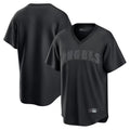 Johmsee LA.Angels Black Pitch Fashion Blank Player T-shirt Stitched Jerseys