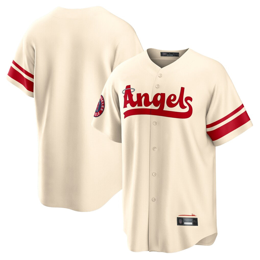 Johmsee LA.Angels Cream City Connect Home Blank Player Stitched Jerseys