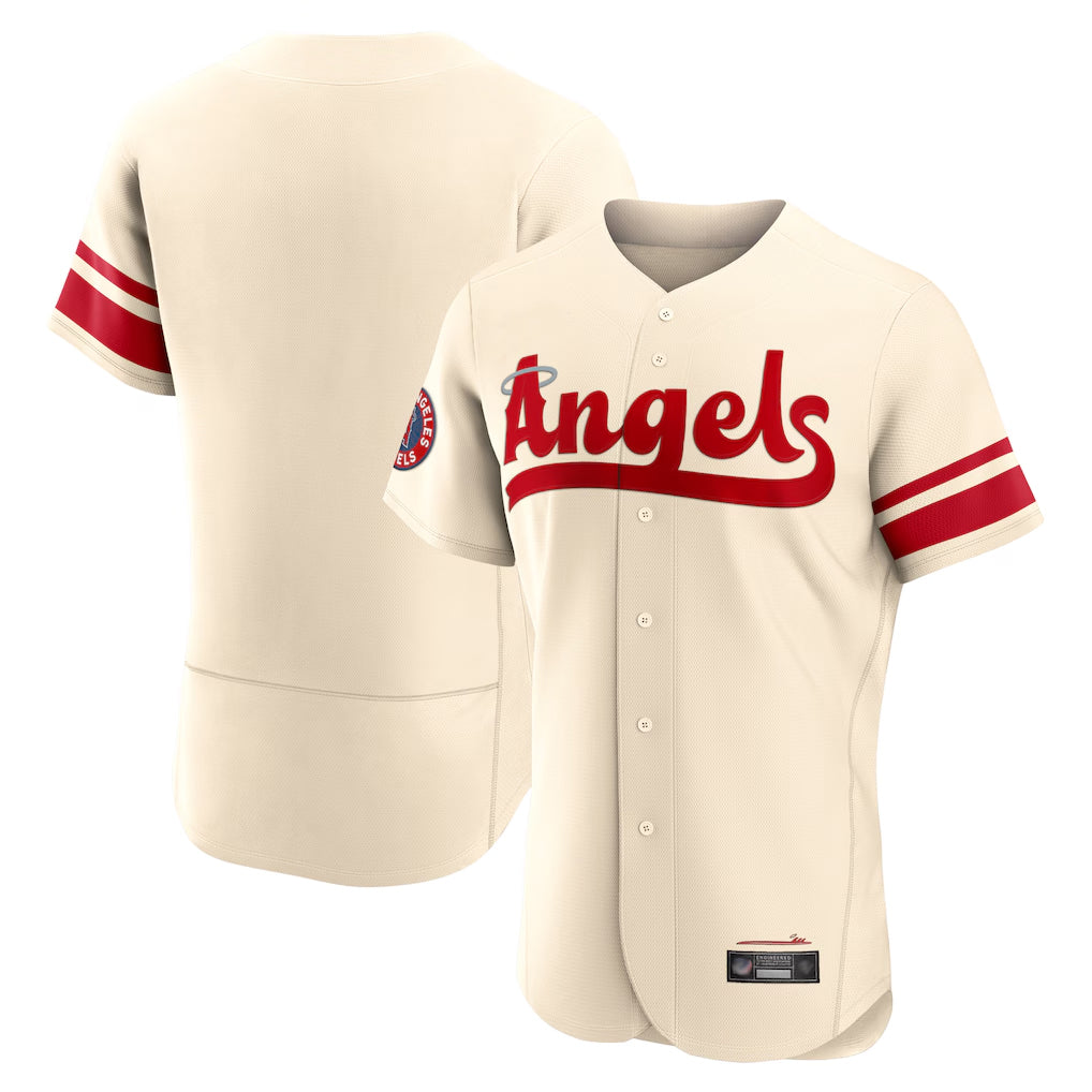 Johmsee LA.Angels Cream City Connect Limited ELite Home Blank Player Stitched Jerseys