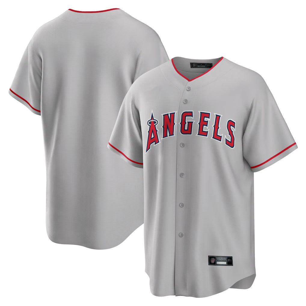 Johmsee LA.Angels Gray Home Game Blank Player Stitched Jerseys