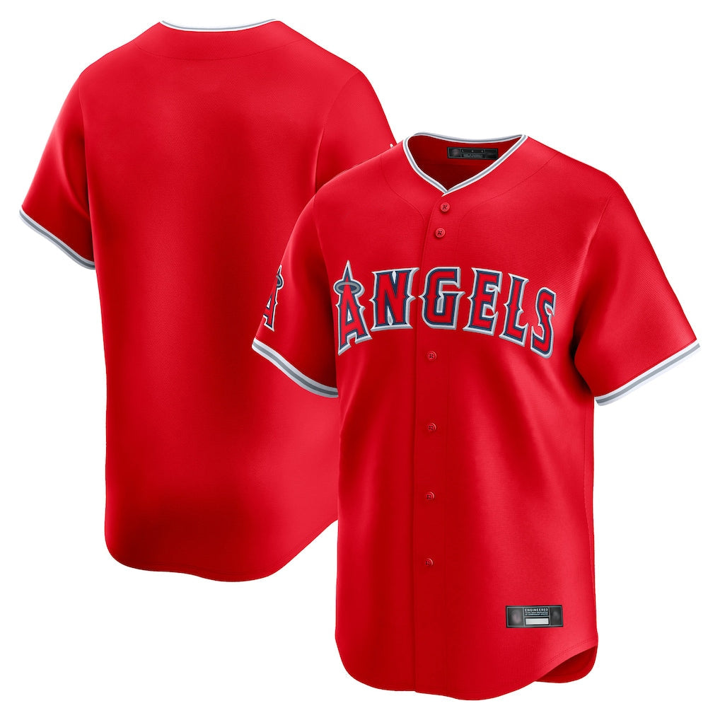 Johmsee LA.Angels Red Home Limited Blank Player Stitched Jerseys