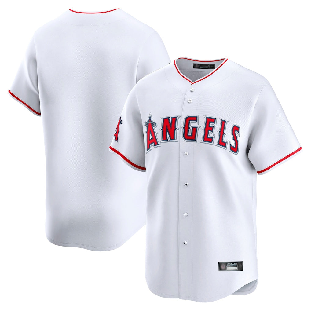 Johmsee LA.Angels White Limited Home Blank Player Stitched Jerseys