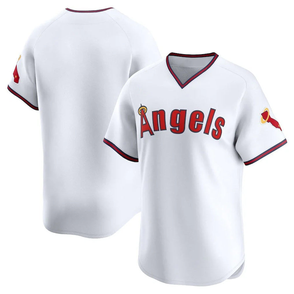 Johmsee LA.Angels White T-shirt Home Limited Blank Player Stitched Jerseys