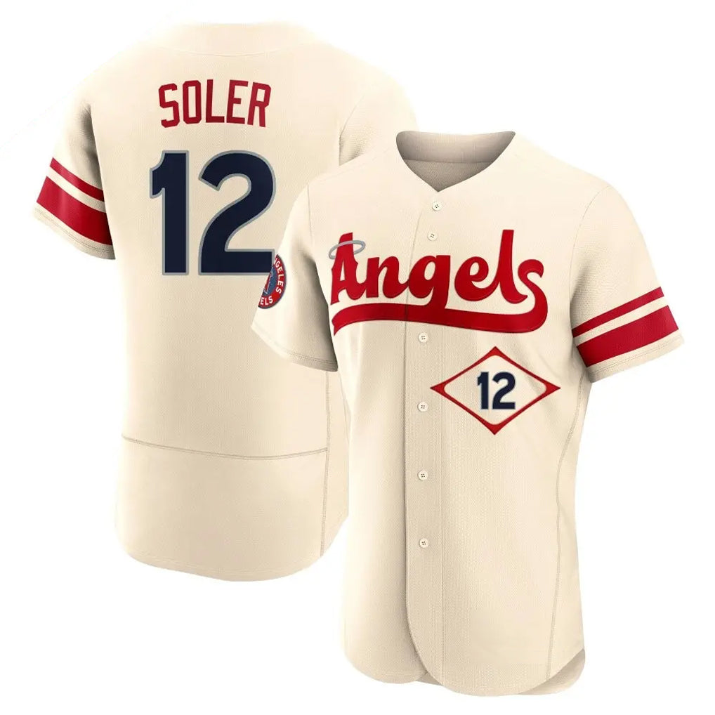Johmsee LA.Angels #12 Jorge Soler Player Cream City Connect Limited ELite Home Stitched Jerseys
