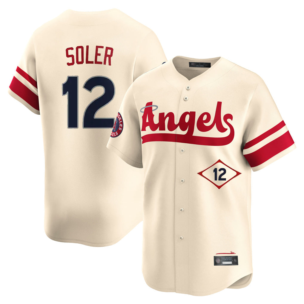 Johmsee LA.Angels #12 Jorge Soler Player Cream City Connect Limited Home Stitched Jerseys