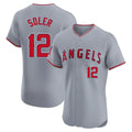 Johmsee LA.Angels #12 Jorge Soler Player Gray Home Limited Elite Stitched Jerseys