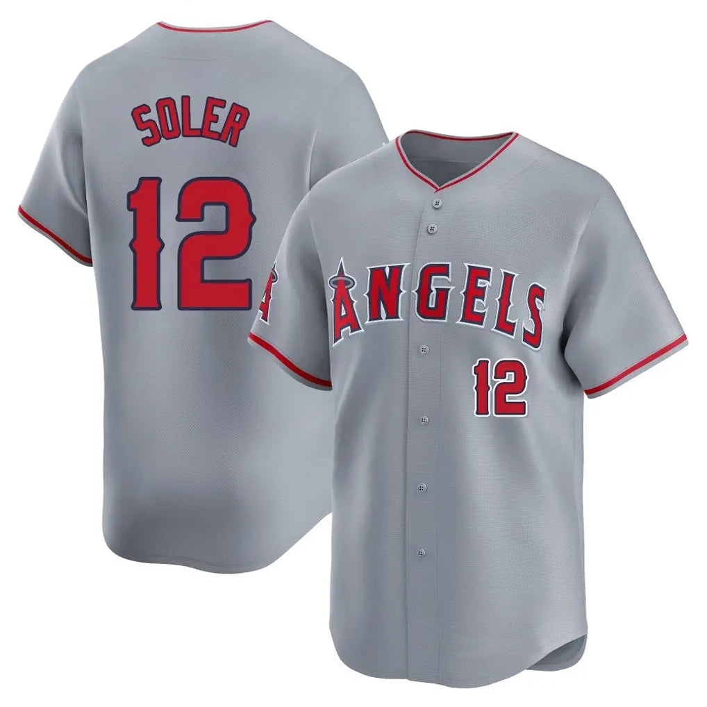 Johmsee LA.Angels #12 Jorge Soler Player Gray Home Limited Stitched Jerseys