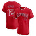 Johmsee LA.Angels #12 Jorge Soler Player Red Home Limited Elite Stitched Jerseys