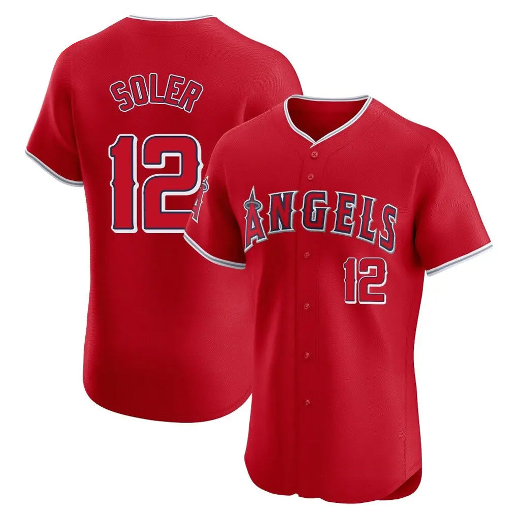 Johmsee LA.Angels #12 Jorge Soler Player Red Home Limited Elite Stitched Jerseys