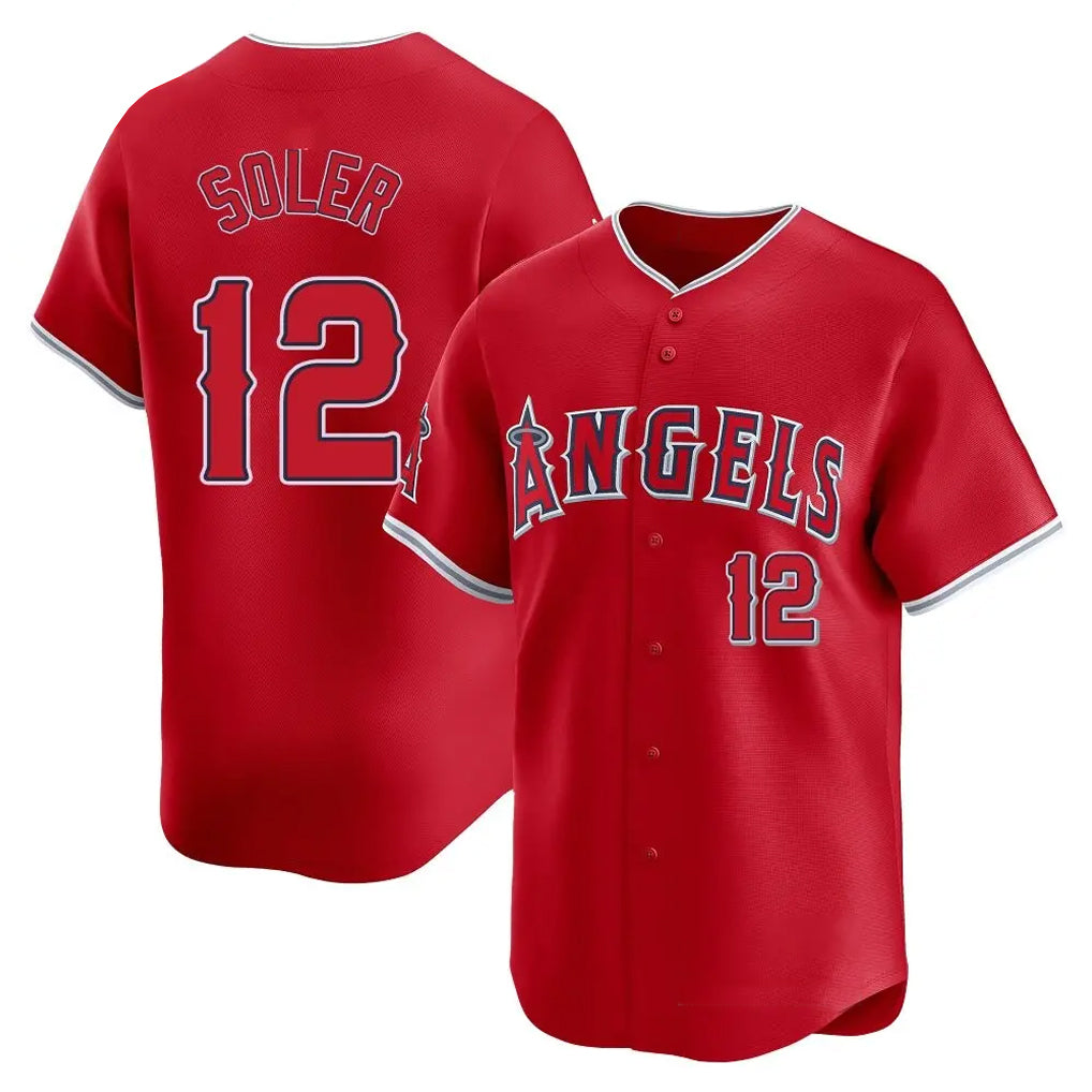 Johmsee LA.Angels #12 Jorge Soler Player Red Home Limited Stitched Jerseys