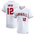 Johmsee LA.Angels #12 Jorge Soler Player White Limited Elite Stitched Home Jerseys