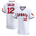 Johmsee LA.Angels #12 Jorge Soler Player White T-shirt Home Limited Elite Stitched Jerseys