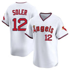 Johmsee LA.Angels #12 Jorge Soler Player White T-shirt Home Limited Stitched Jerseys