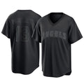 Johmsee LA.Angels #13 Drew Pomeranz Player Black Pitch Fashion T-shirt Stitched Jerseys