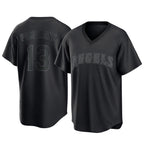 Johmsee LA.Angels #13 Drew Pomeranz Player Black Pitch Fashion T-shirt Stitched Jerseys