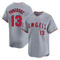 Johmsee LA.Angels #13 Drew Pomeranz Player Gray Home Limited Stitched Jerseys