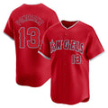Johmsee LA.Angels #13 Drew Pomeranz Player Red Home Limited Stitched Jerseys