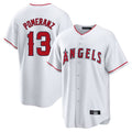 Johmsee LA.Angels #13 Drew Pomeranz Player White Home Game Stitched Jerseys