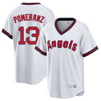 Johmsee LA.Angels #13 Drew Pomeranz Player White T-shirt Home Game Stitched Jerseys