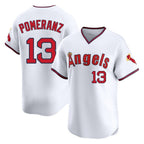 Johmsee LA.Angels #13 Drew Pomeranz Player White T-shirt Home Limited Stitched Jerseys