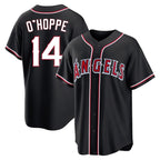Johmsee LA.Angels #14 Logan O'Hoppe Player Black Fashion Out Home Game Stitched Jerseys