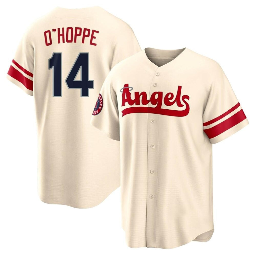 Johmsee LA.Angels #14 Logan O'Hoppe Player Cream City Connect Home Stitched Jerseys