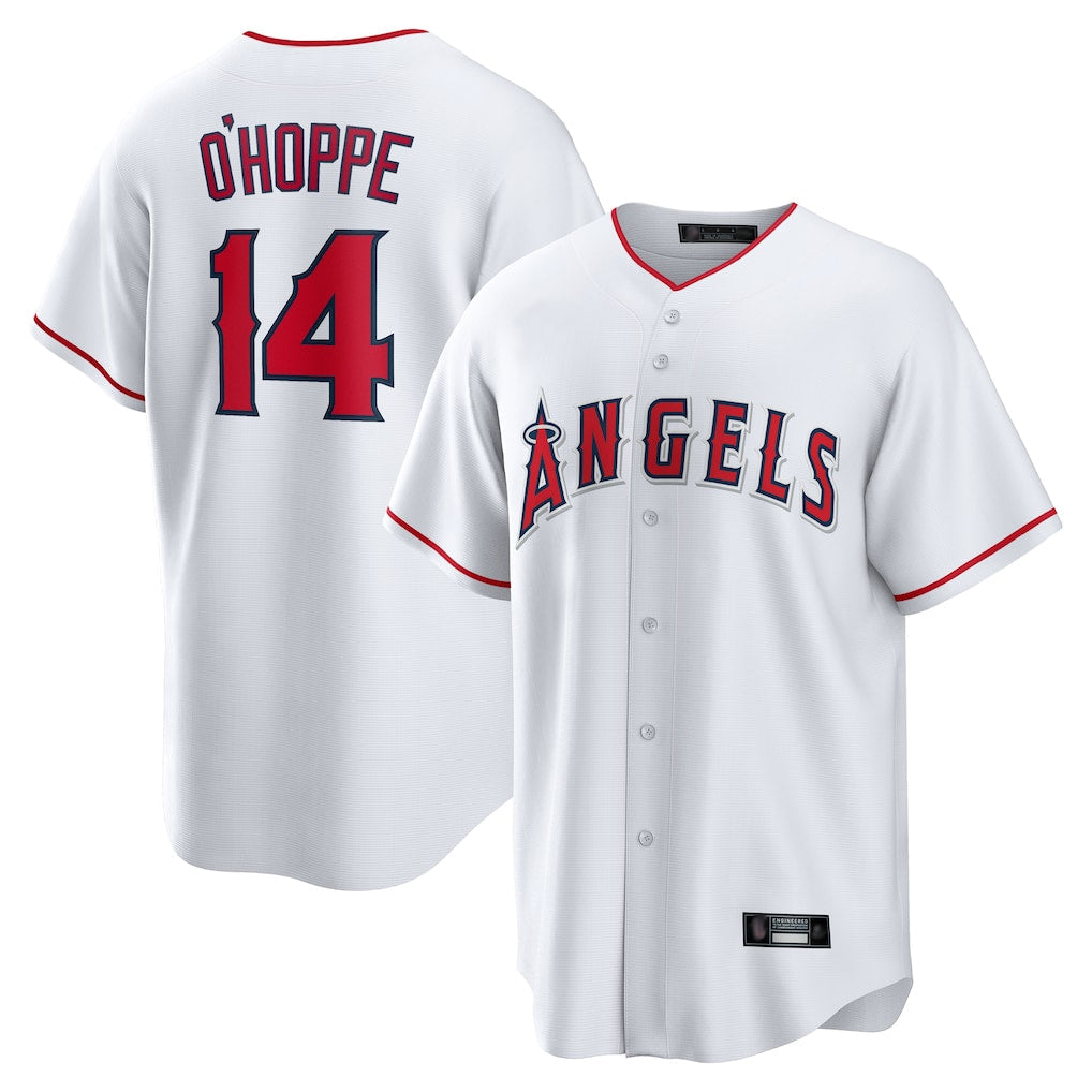 Johmsee LA.Angels #14 Logan O'Hoppe Player White Home Game Stitched Jerseys