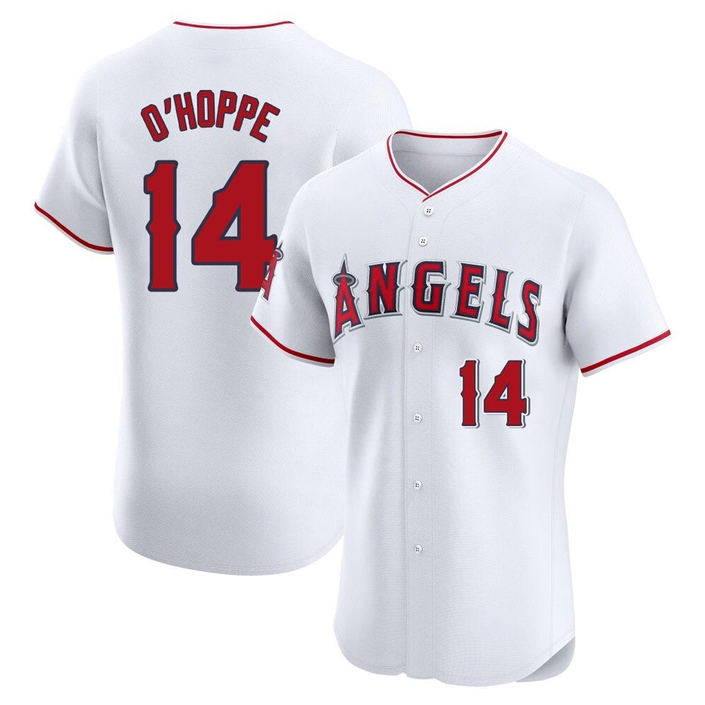 Johmsee LA.Angels #14 Logan O'Hoppe Player White Limited Elite Stitched Home Jerseys