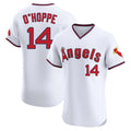 Johmsee LA.Angels #14 Logan O'Hoppe Player White T-shirt Home Limited Elite Stitched Jerseys