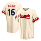 Johmsee LA.Angels #16 Yusei Kikuchi Player Cream City Connect Home Stitched Jerseys