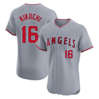 Johmsee LA.Angels #16 Yusei Kikuchi Player Gray Home Limited Elite Stitched Jerseys