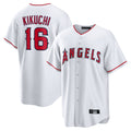 Johmsee LA.Angels #16 Yusei Kikuchi Player White Home Game Stitched Jerseys