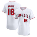 Johmsee LA.Angels #16 Yusei Kikuchi Player White Limited Elite Stitched Home Jerseys