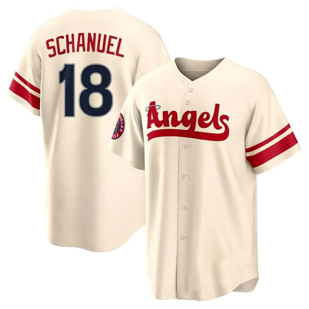 Johmsee LA.Angels #18 Nolan Schanuel Player Cream City Connect Home Stitched Jerseys