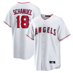 Johmsee LA.Angels #18 Nolan Schanuel Player White Home Game Stitched Jerseys