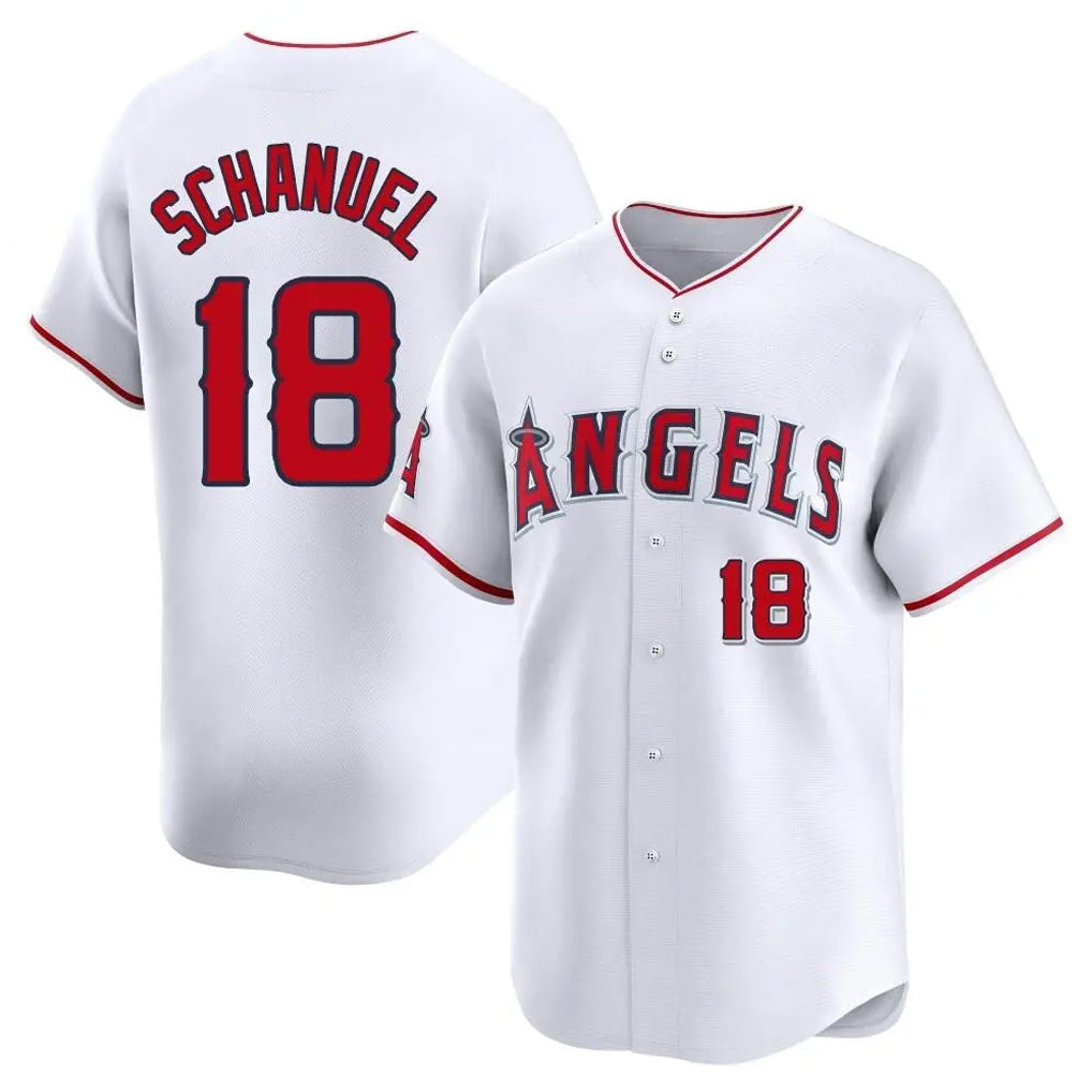 Johmsee LA.Angels #18 Nolan Schanuel Player White Limited Home Stitched Jerseys