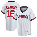 Johmsee LA.Angels #18 Nolan Schanuel Player White T-shirt Home Game Stitched Jerseys