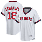 Johmsee LA.Angels #18 Nolan Schanuel Player White T-shirt Home Game Stitched Jerseys