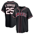 Johmsee LA.Angels #25 Travis d'Arnaud Player Black Fashion Out Home Game Stitched Jerseys