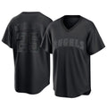Johmsee LA.Angels #25 Travis d'Arnaud Player Black Pitch Fashion T-shirt Stitched Jerseys