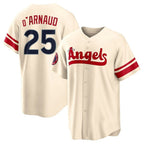 Johmsee LA.Angels #25 Travis d'Arnaud Player Cream City Connect Home Stitched Jerseys